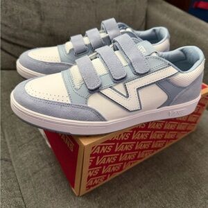 VANS Lowland CC V ComfyCush Varsity Dusty Blue Sneaker Leather Mens 8 Womens 9.5